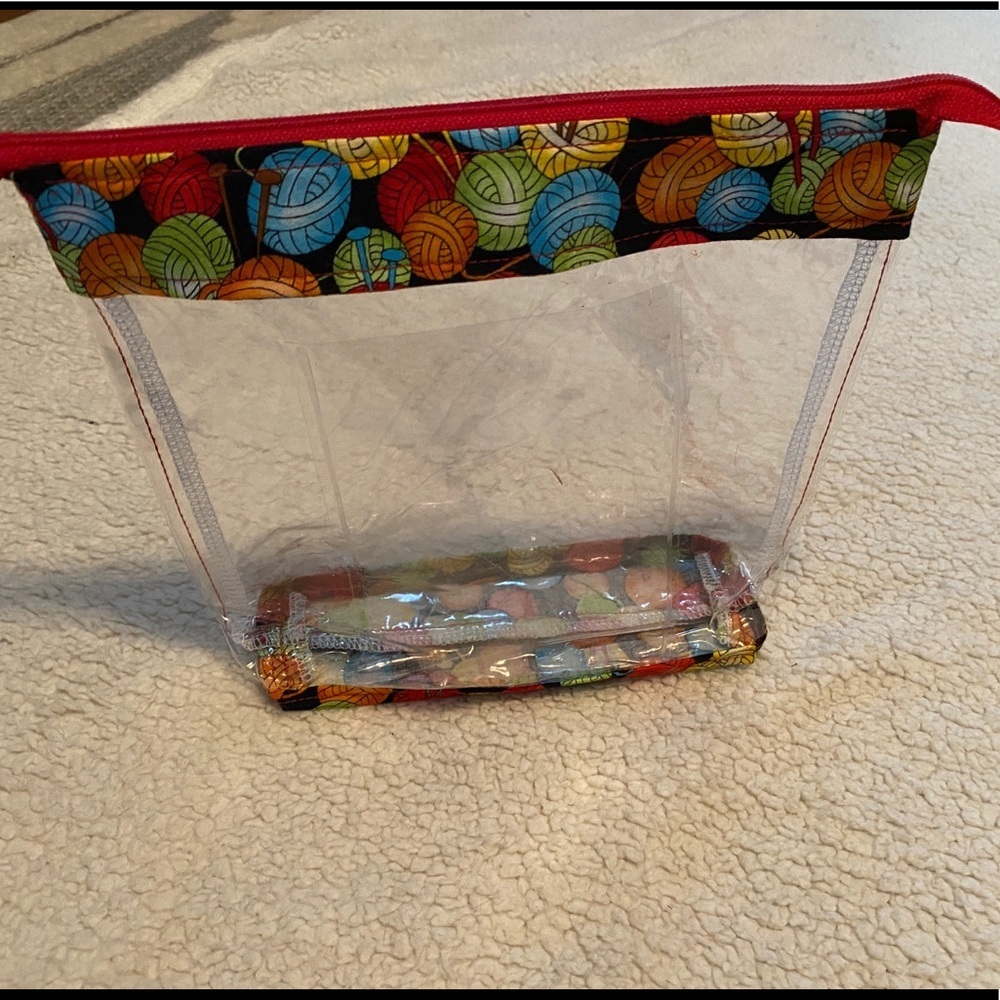 Cute plastic lined storage/make up bag!